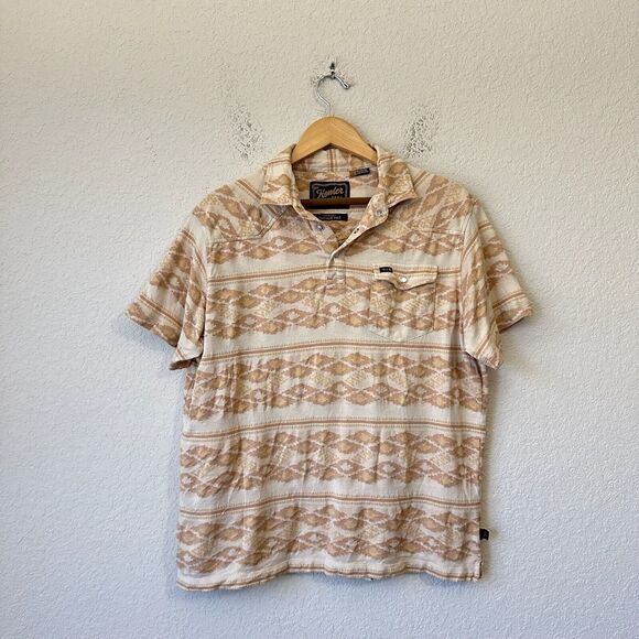 HOWLER BROTHERS Ranchero Jacquard Polo Shirt Taki Brown Rice Preppy
